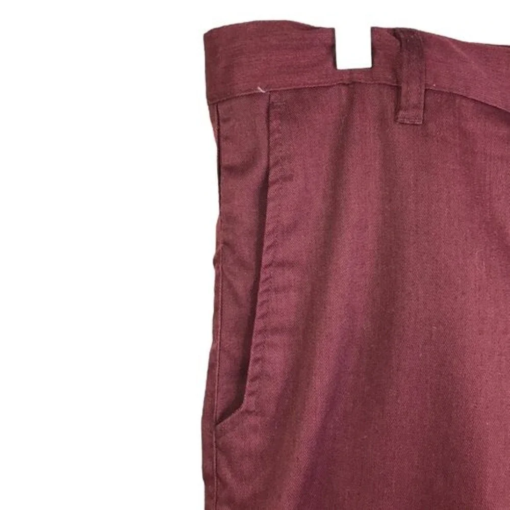 Pacific Blue Shorts Mens 36 Burgundy Maroon Flat Front Cotton Blend Twill Casual